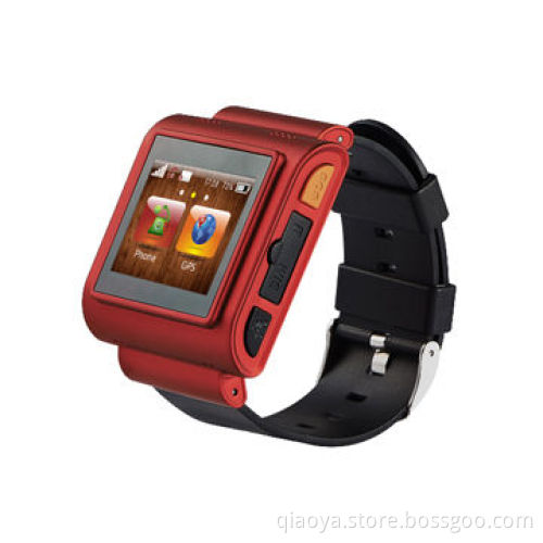 One button SOS call watch phone with GPS location/strapless pulse/pedometer/Bluetooth, Android App